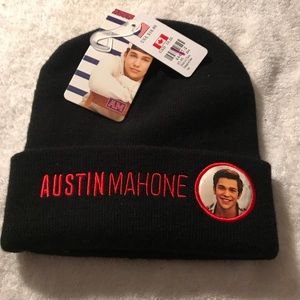 Austin Mahone Black beanie hat with picture